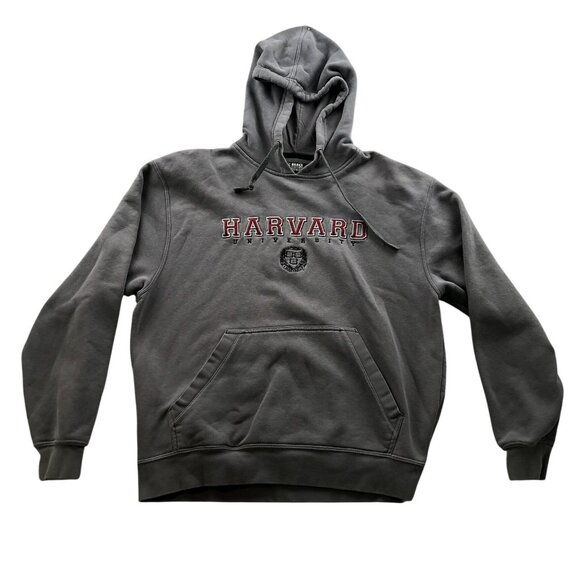 Harvard University Mens Hoodie Sweatshirt Large Gray Pullover Big Cotton Casual - Picture 1 of 13